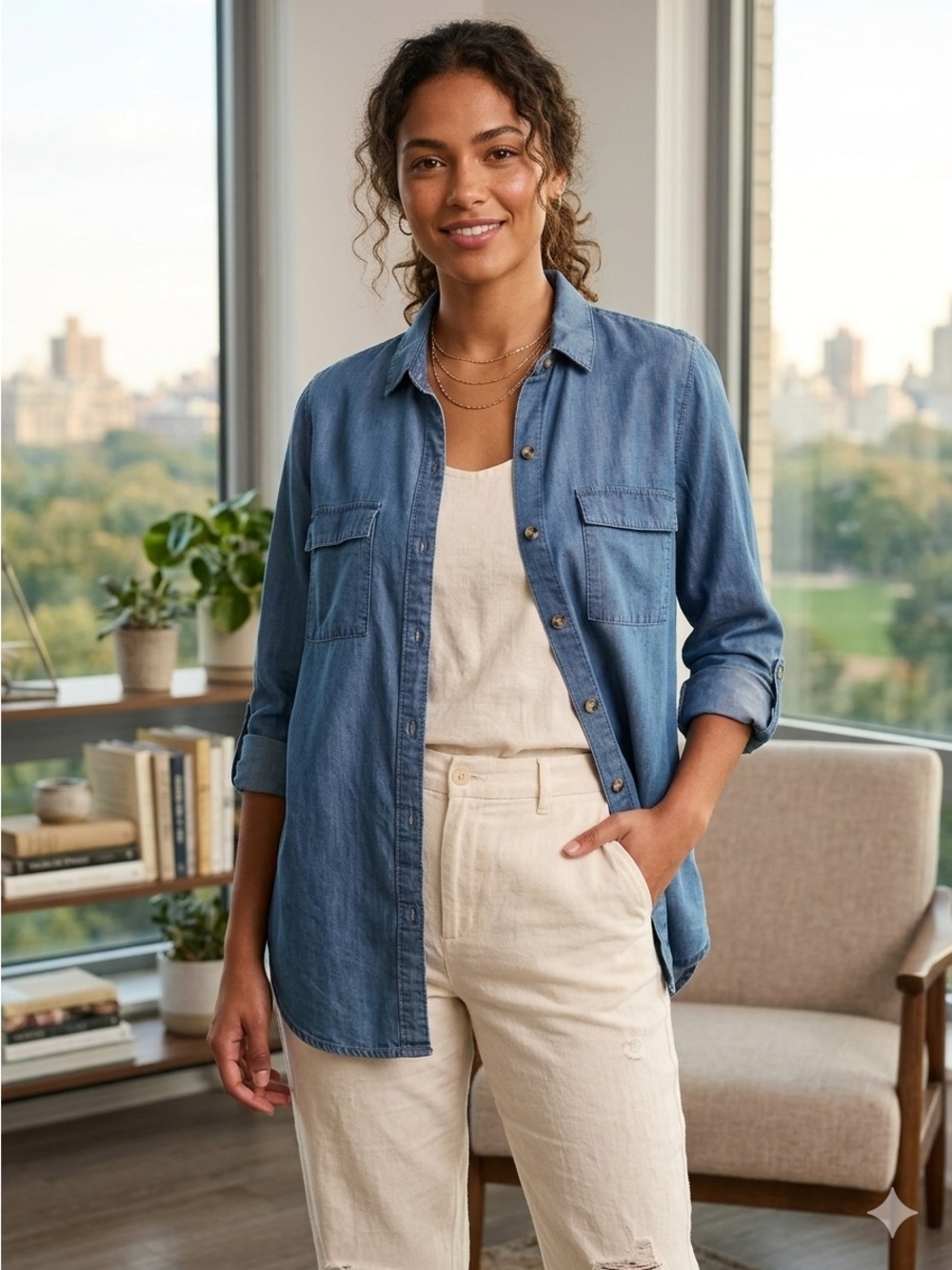 GAP Women’s Blue Straight Leg Jeans - Light Denim